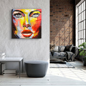 ・"Abstract Woman Portrait"・Glass Wall Art - ArtDesigna Glass Printing Wall Art