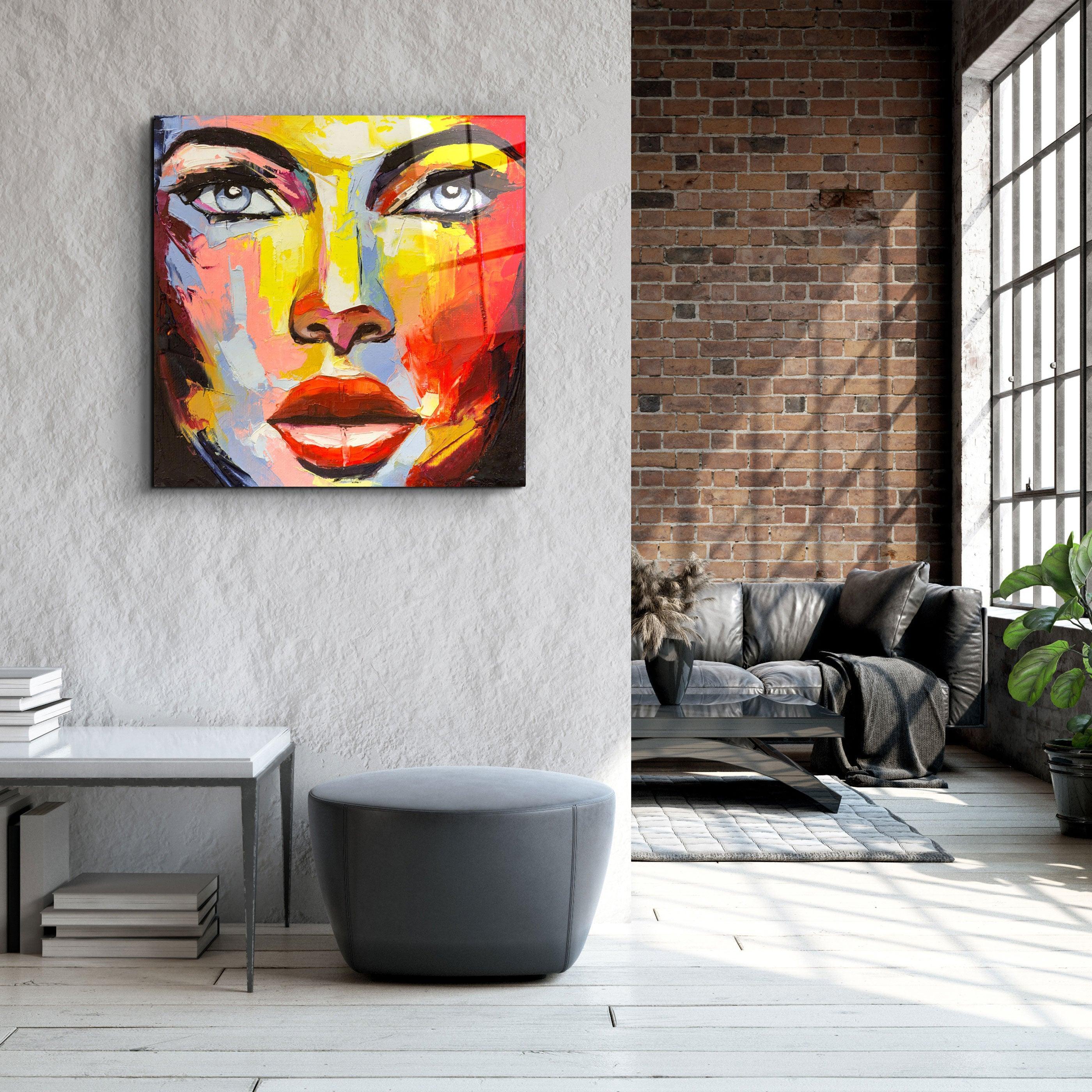 ・"Abstract Woman Portrait"・Glass Wall Art - ArtDesigna Glass Printing Wall Art