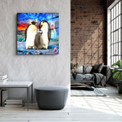 ・"Penguin Family"・Glass Wall Art - ArtDesigna Glass Printing Wall Art