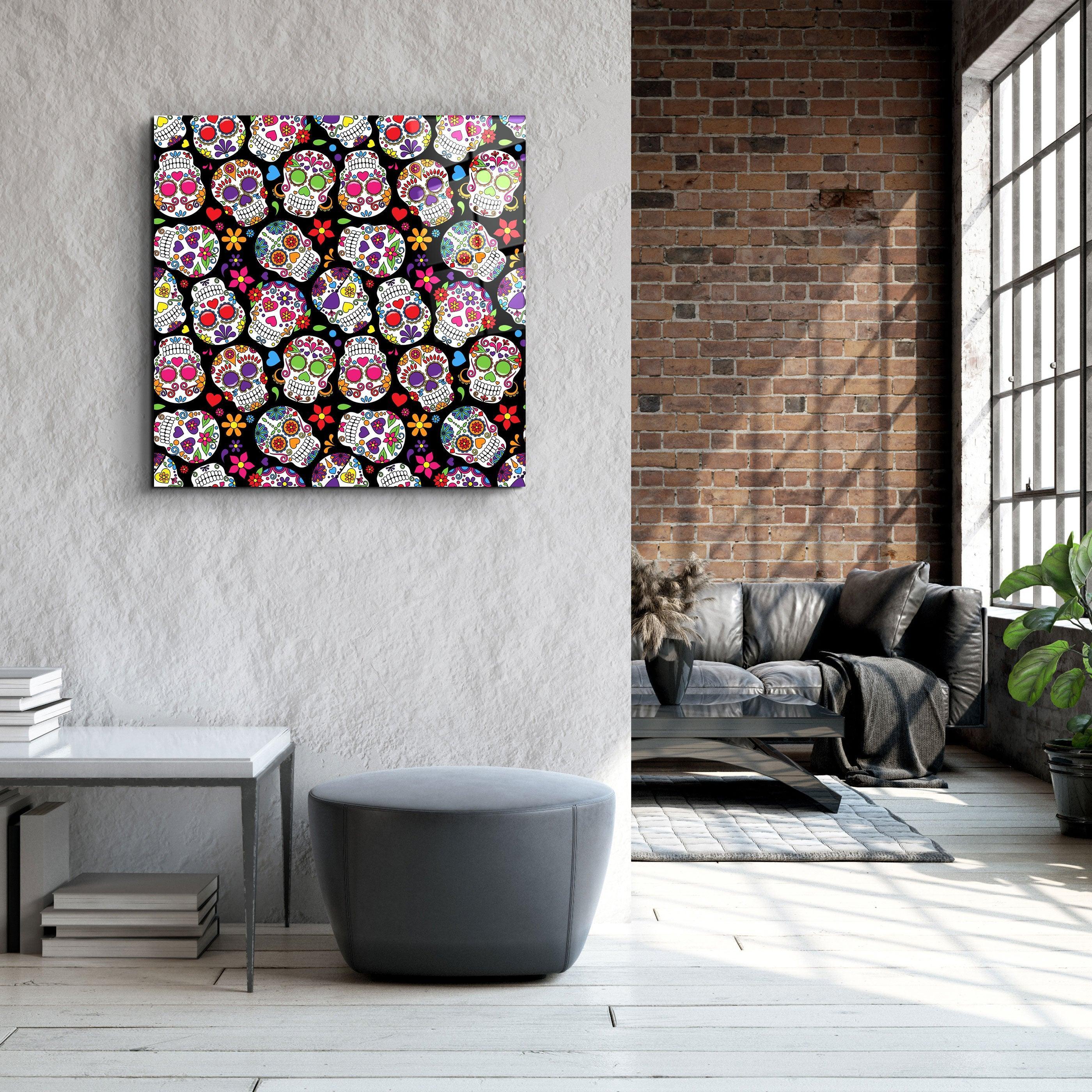 ・"Latino Skulls V2"・Glass Wall Art - ArtDesigna Glass Printing Wall Art