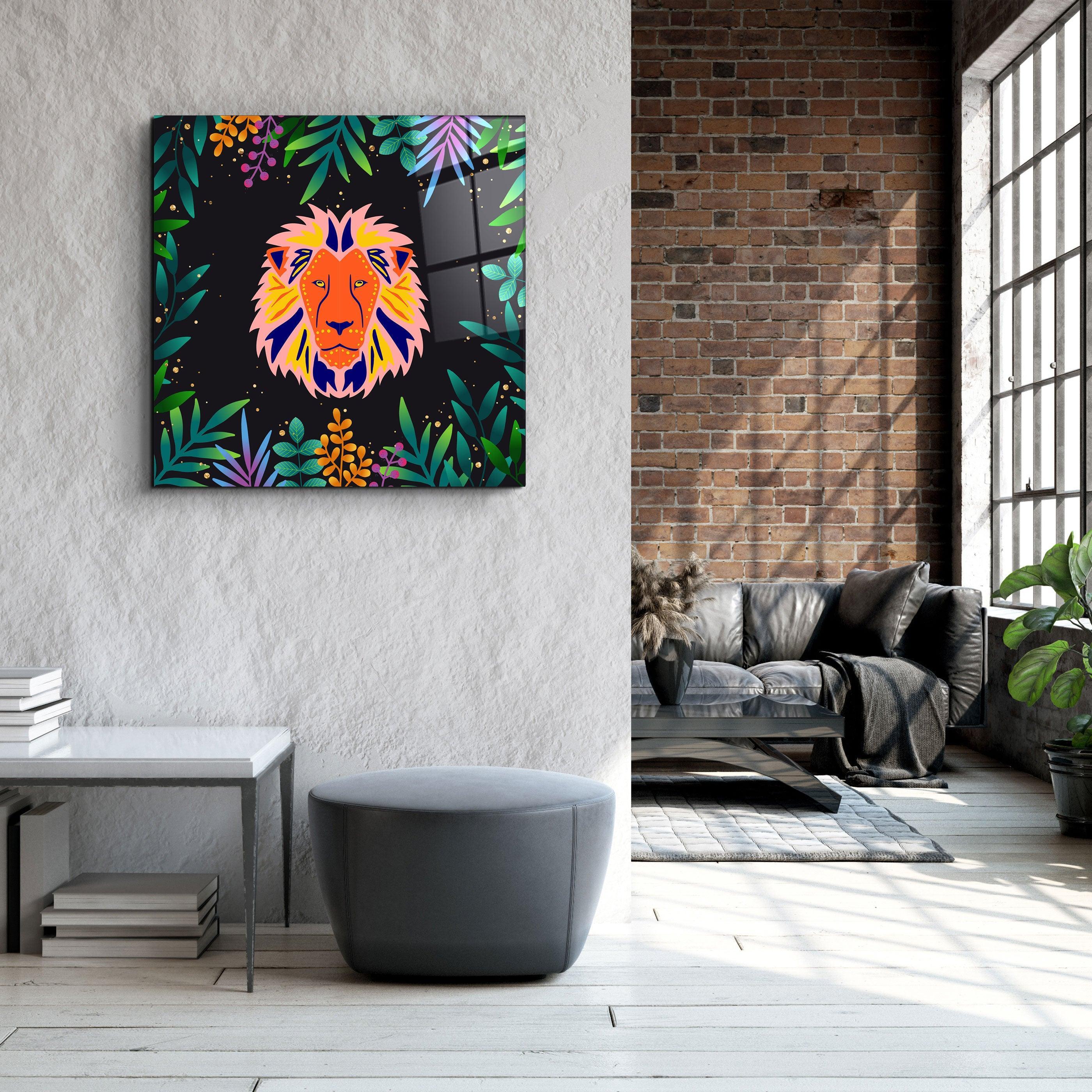 ・"Animal Republic-Lion"・Designers Collection Glass Wall Art - ArtDesigna Glass Printing Wall Art