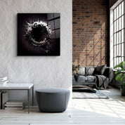 ."Paint Splash Ring-Grey". Designer's Collection Glass Wall Art - ArtDesigna Glass Printing Wall Art