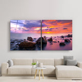 ・"Stones - Duo"・Glass Wall Art