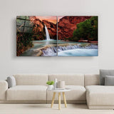 ・"Waterfall - Duo"・Glass Wall Art