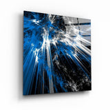 ・"Blue Explosion"・Glass Wall Art