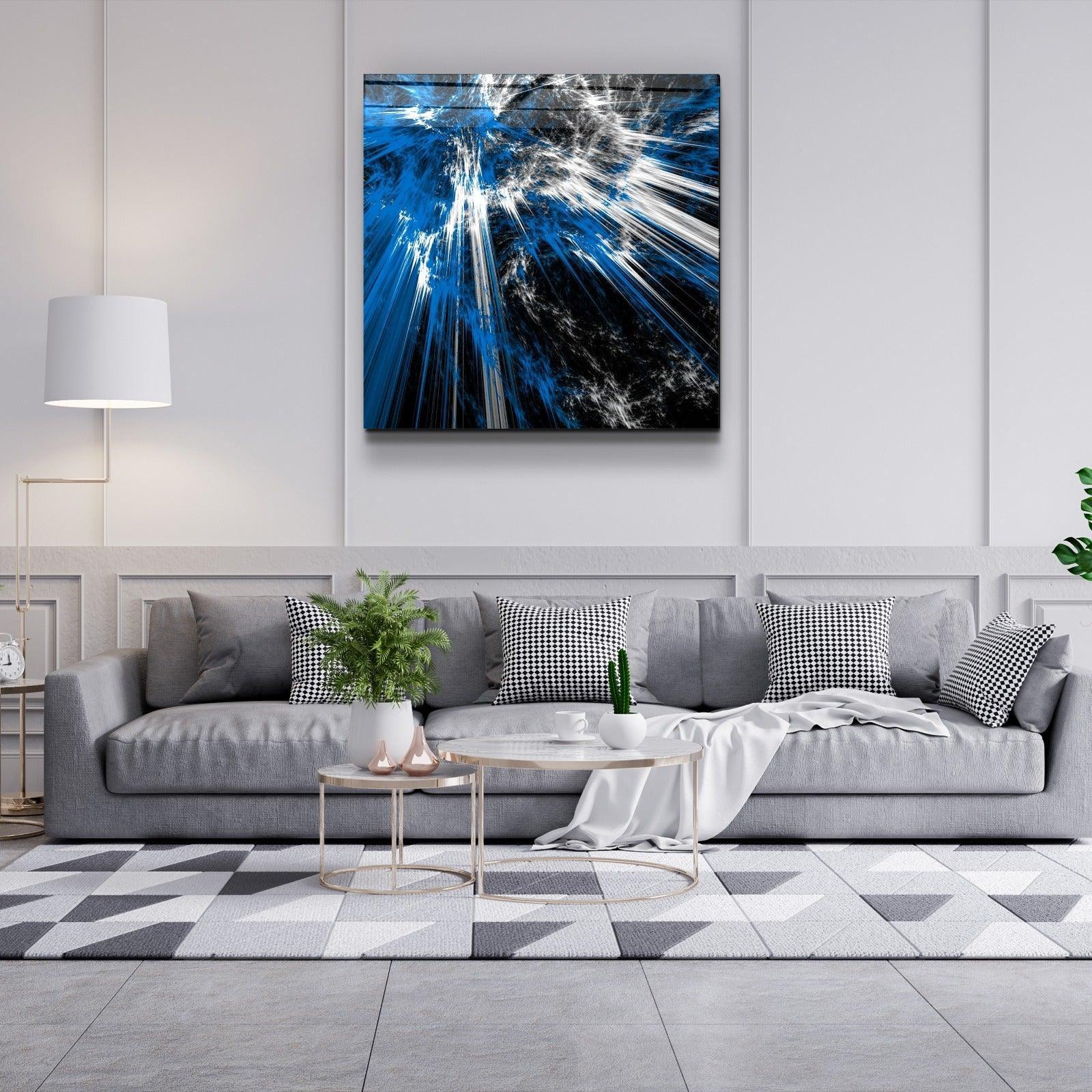 ・"Blue Explosion"・Glass Wall Art - ArtDesigna Glass Printing Wall Art